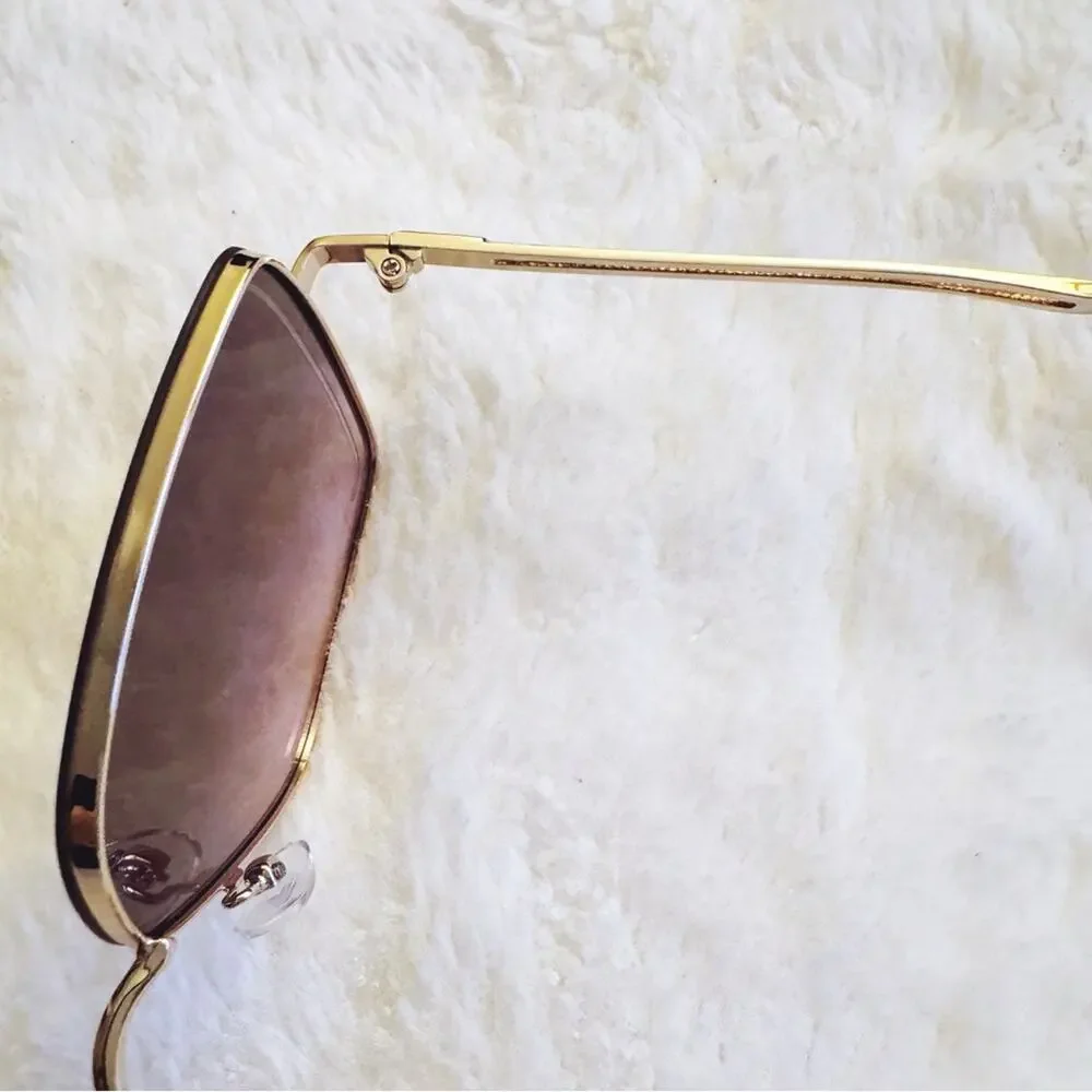 Monica Clear Light Purple Geometric Sunglasses